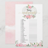 Pompoenroze groene Baby woordzwenkdouche (Voorkant / Achterkant)