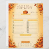 Pompoen's Dagelijkse Planner Pagina (Voorkant)
