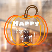 pompoenS Happy Thanksgiving!! Window Cling Raamsticker (Vel 2)