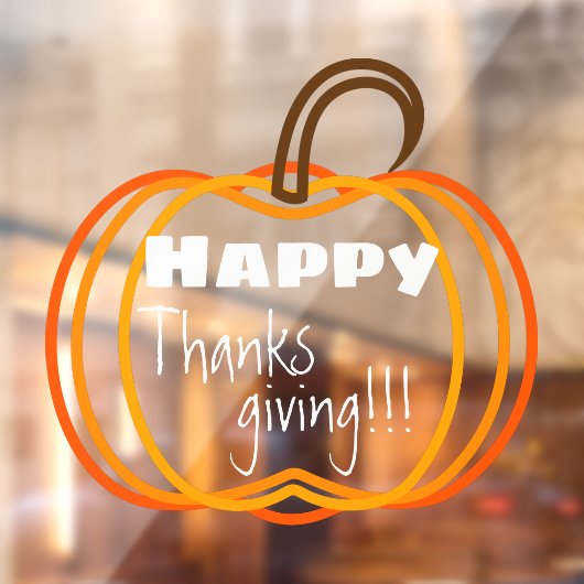  pompoenS Happy Thanksgiving!! Window Cling Raamsticker (Vel 2)