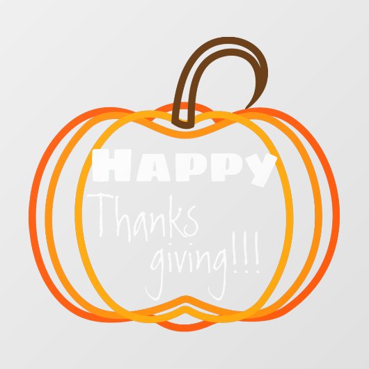  pompoenS Happy Thanksgiving!! Window Cling Raamsticker (Vel)