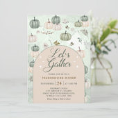 Pompoensalie herfstbladeren Thanksgiving Kaart (Staand voorkant)