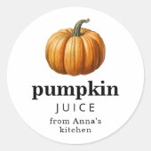 Pompoensap inblikken label met  pompoen (Voorkant)