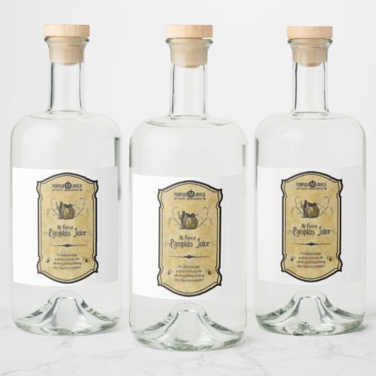 pompoensap likeurfles etiket (Flessen)