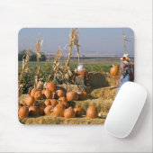 Pompoenscherm met hooibalen en spuitbussen muismat (Met muis)