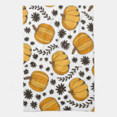 Pompoenschetsen: met de hand getekend naadloos pat theedoek (Verticaal)