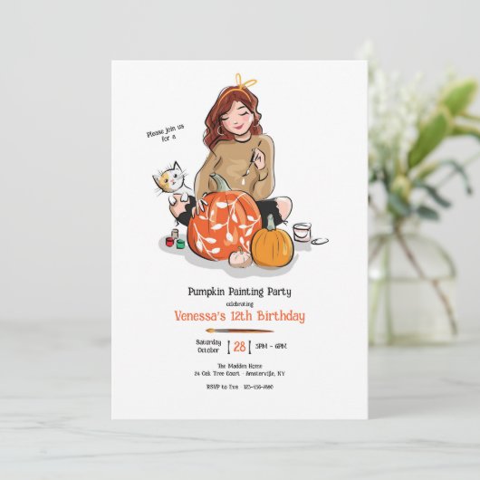 Pompoenschilderfeest Kaart (Staand voorkant)