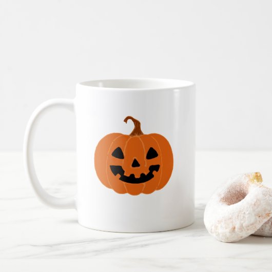 Pompoenschilderij Jack O Lantern Autumn Coffee Mok (Met donut)