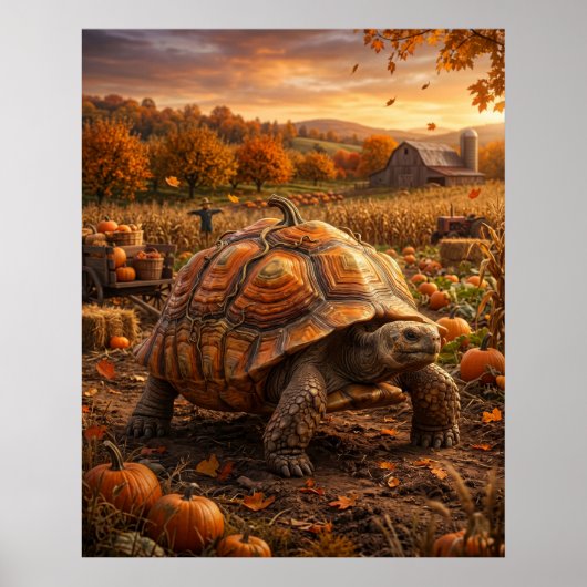 Pompoenschildpad Oogst Poster (Voorkant)