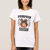 Pompoenseizoen Gezellig Herfst Ontwerp T-shirt (Voorkant)