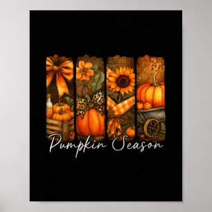 Pompoenseizoen Herfst Bladeren Coquette Strik Than Poster