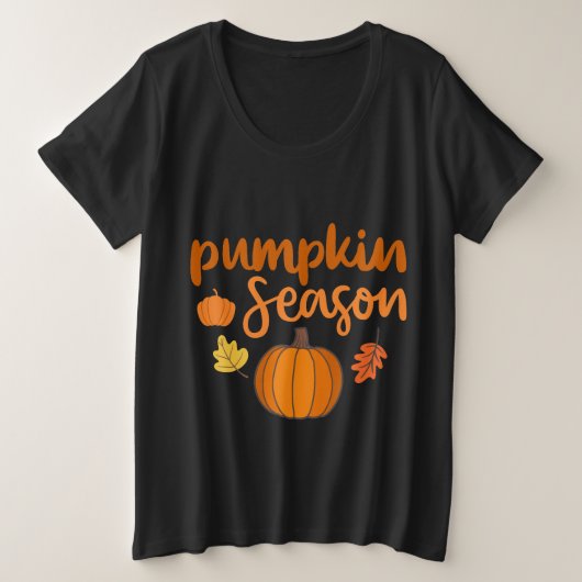 Pompoenseizoen Herfst Grote Maat T-shirt (Design voorkant)