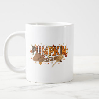 Pompoenseizoen herfst mok, gezellige herfst esthet grote koffiekop