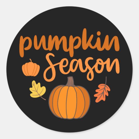 Pompoenseizoen Herfst Ronde Sticker (Voorkant)