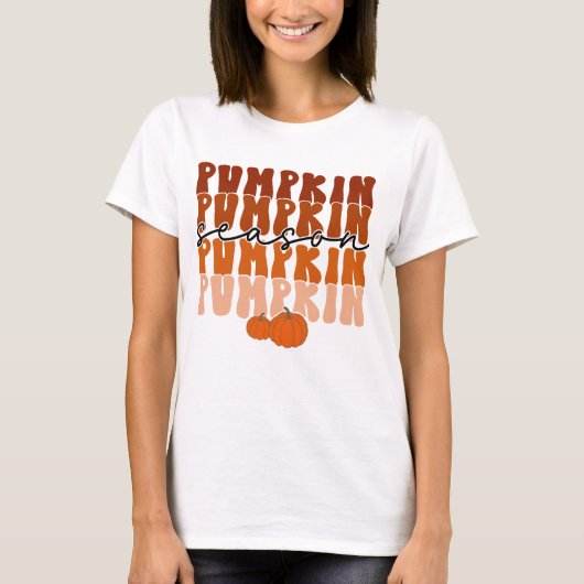 Pompoenseizoen Herfst Thanksgiving T-shirt (Voorkant)