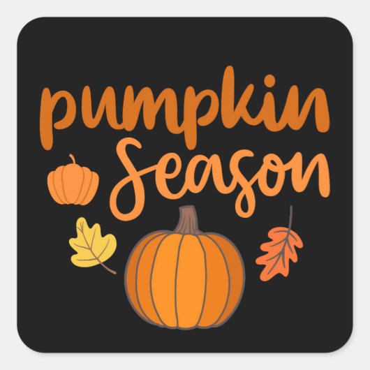 Pompoenseizoen Herfst Vierkante Sticker (Voorkant)