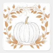 Pompoenseizoen: Herfst Vierkante Sticker (Voorkant)