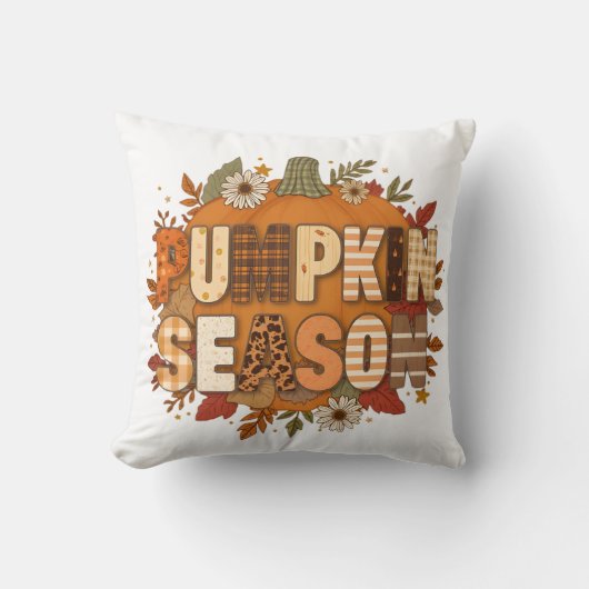 Pompoenseizoen – Herfstbloemen & Cozy Kussen (Voorkant)