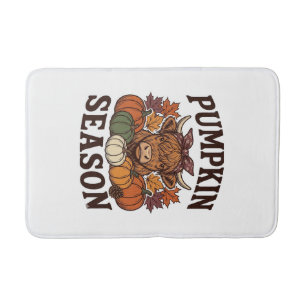 Pompoenseizoen Hoogland Koe Vintage Herfst Shirt_1 Badmat