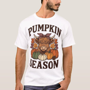 Pompoenseizoen Hoogland Koe Vintage Herfst Shirt_1 T-shirt