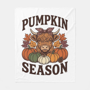 Pompoenseizoen Hoogland Koe Vintage Herfst T-shirt Fleece Deken