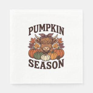 Pompoenseizoen Hoogland Koe Vintage Herfst T-shirt Servet