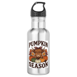 Pompoenseizoen Hoogland Koe Vintage Herfst T-shirt Waterfles