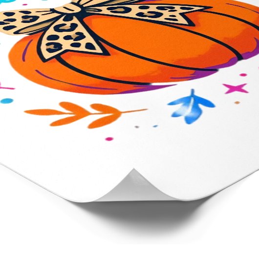 Pompoenseizoen Leopard Bow Design - Schattigee Her Poster (Hoek)