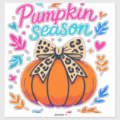 Pompoenseizoen Leopard Bow Design - Schattigee Her Sticker (Vel)