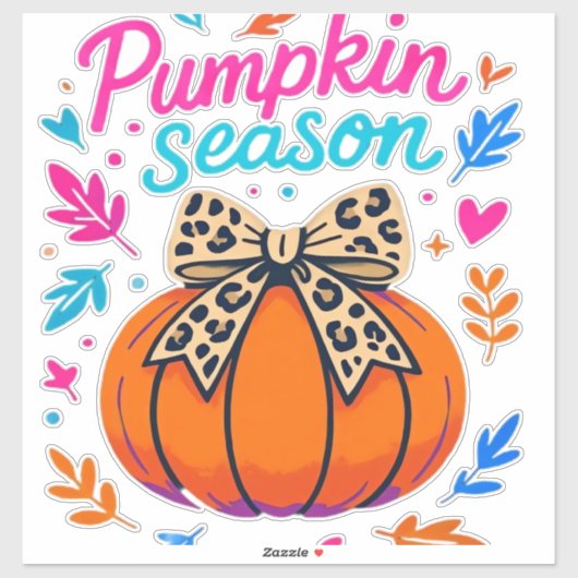 Pompoenseizoen Leopard Bow Design - Schattigee Her Sticker (Vel)