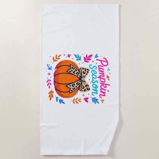 Pompoenseizoen Leopard Bow Design - Schattigee Her Strandlaken (Voorkant)