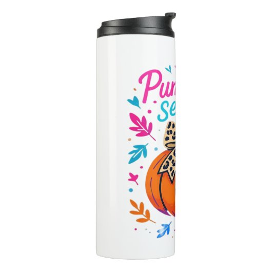 Pompoenseizoen Leopard Bow Design - Schattigee Her Thermosbeker (Gedraaid links)