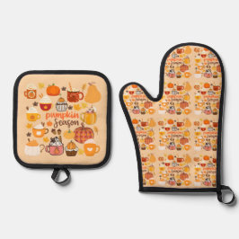 Pompoenseizoen Minimalist Ovenwant & Pannenlap Set