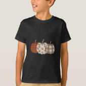 Pompoenseizoen Patchwork Thanksgiving Herfst T-shirt (Voorkant)