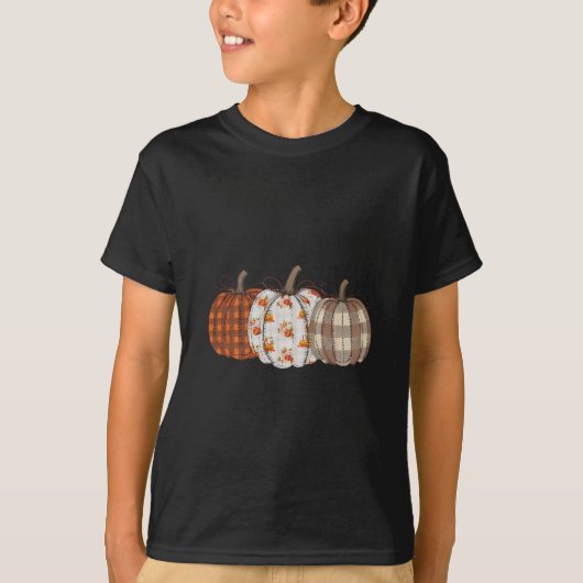 Pompoenseizoen Patchwork Thanksgiving Herfst  T-shirt (Voorkant)