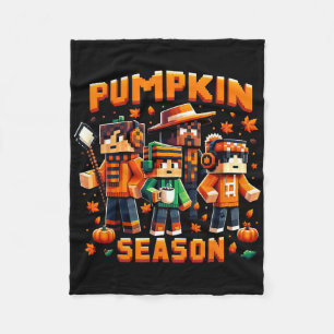 Pompoenseizoen Pixel-gaming Herfst Gamer Herfstste Fleece Deken