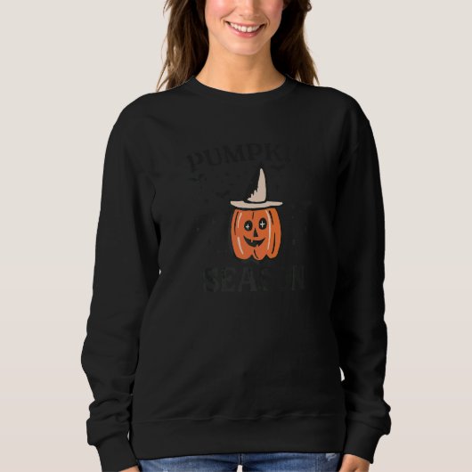 Pompoenseizoen Retro Halloween Jackolantern Trui (Voorkant)