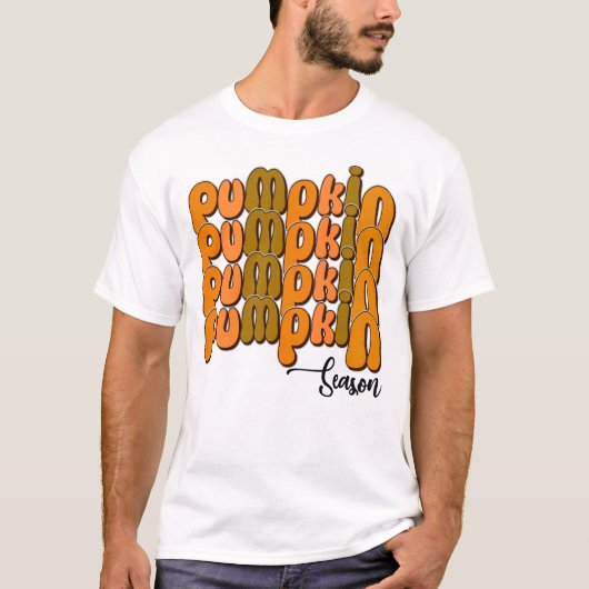 Pompoenseizoen, Retro Herfst Thanksgiving T-shirt (Voorkant)