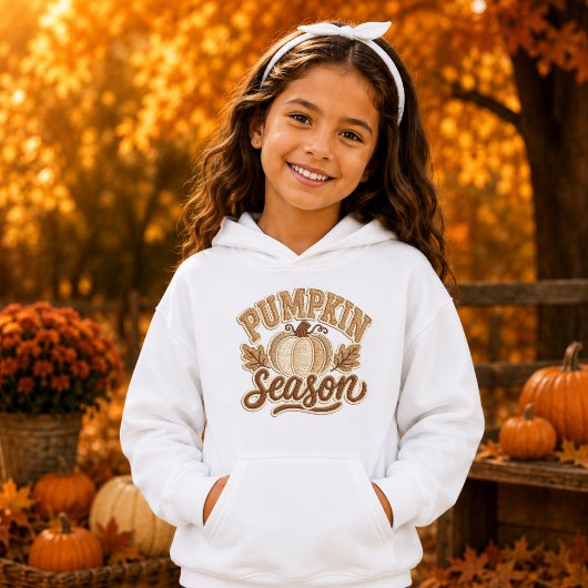 Pompoenseizoen Retro Varsity Patch Design Kinderen