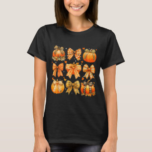 Pompoenseizoen Thanksgiving Coquette Boog Herfst F T-shirt