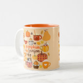 pompoenseizoen tweekleurige koffiemok (Voorkant links)