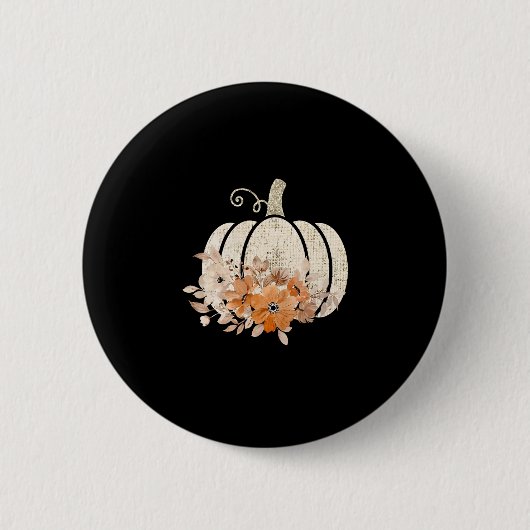 Pompoenseizoen Wilde Bloem Thanksgiving Herfst Ronde Button 5,7 Cm (Voorkant)