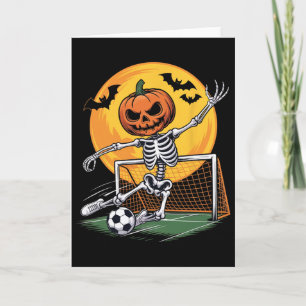 Pompoenskelet Doelman Voetbal Halloween Spelonkig Kaart
