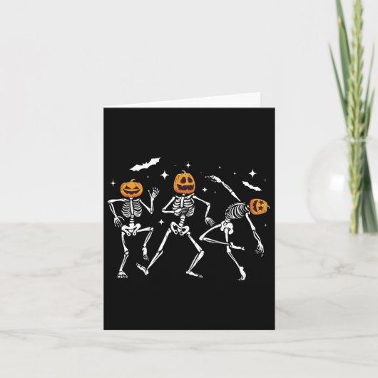 Pompoenskelet Halloween Kaart (Voorkant)