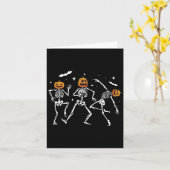 Pompoenskelet Halloween Kaart (Gele Bloem)