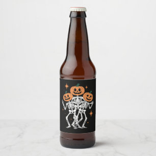 Pompoenskelet Halloween Pompoen Griezelig Seizoen  Bier Etiket