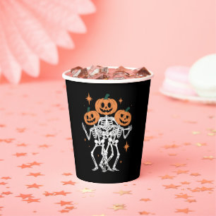 Pompoenskelet Halloween Pompoen Griezelig Seizoen  Papieren Bekers