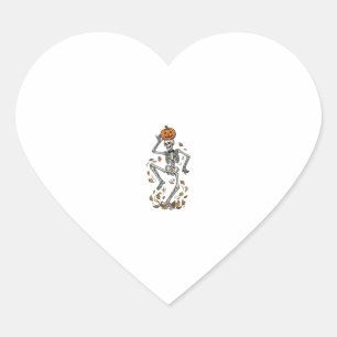 Pompoenskelethemd Vintage Dansende Botten Kunst Hart Sticker