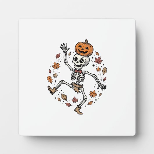 Pompoenskelethemd Vintage Gravure Herfst Da Fotoplaat (Voorkant)