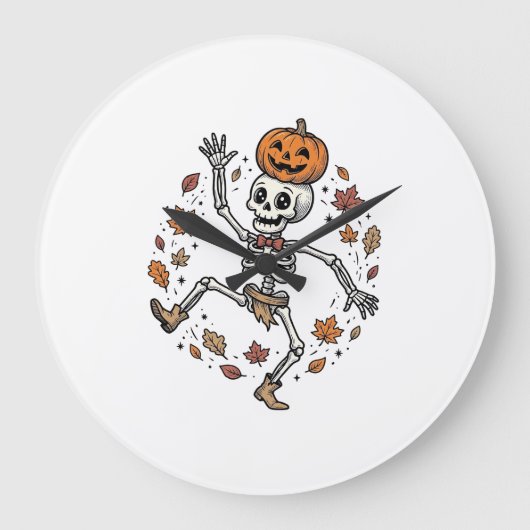 Pompoenskelethemd Vintage Gravure Herfst Da Grote Klok (Voorkant)